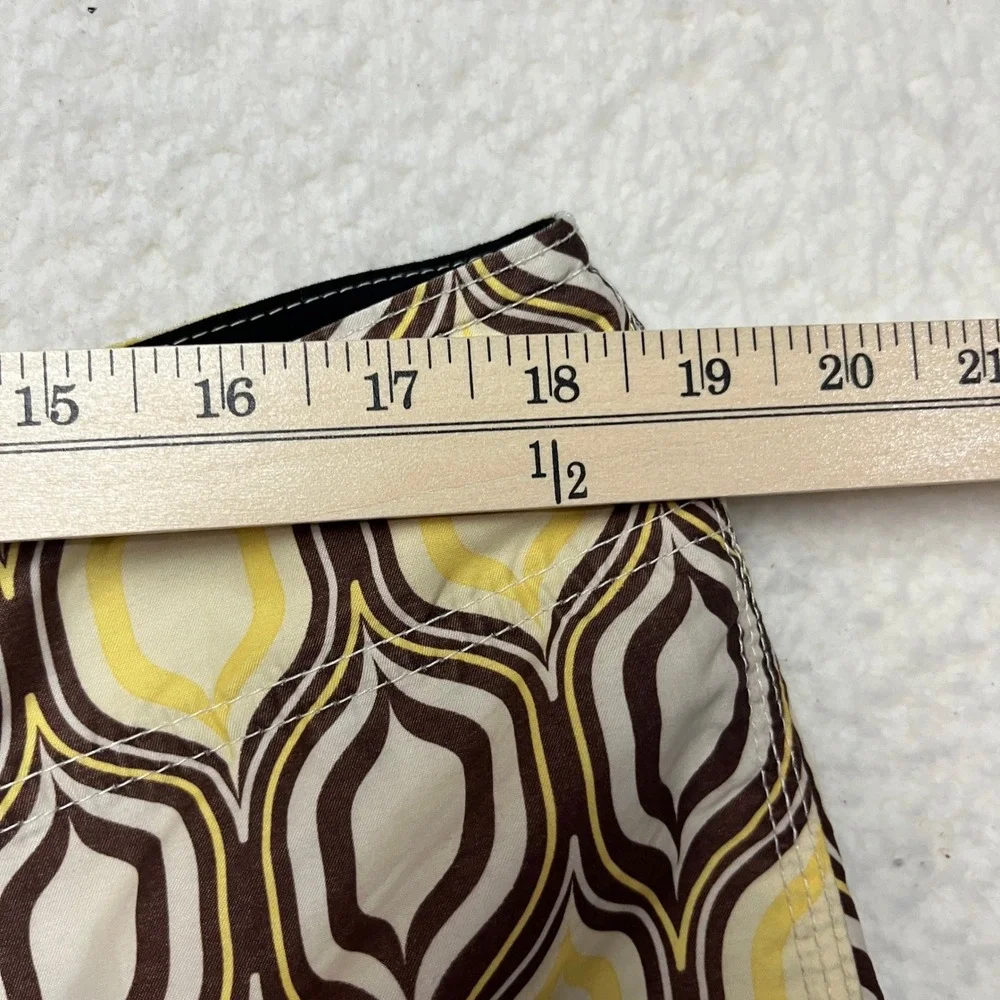 O'Neill Board Shorts‎ Mens 36/38 Yellow Brown Geometric Psychedelic Swim Trunks